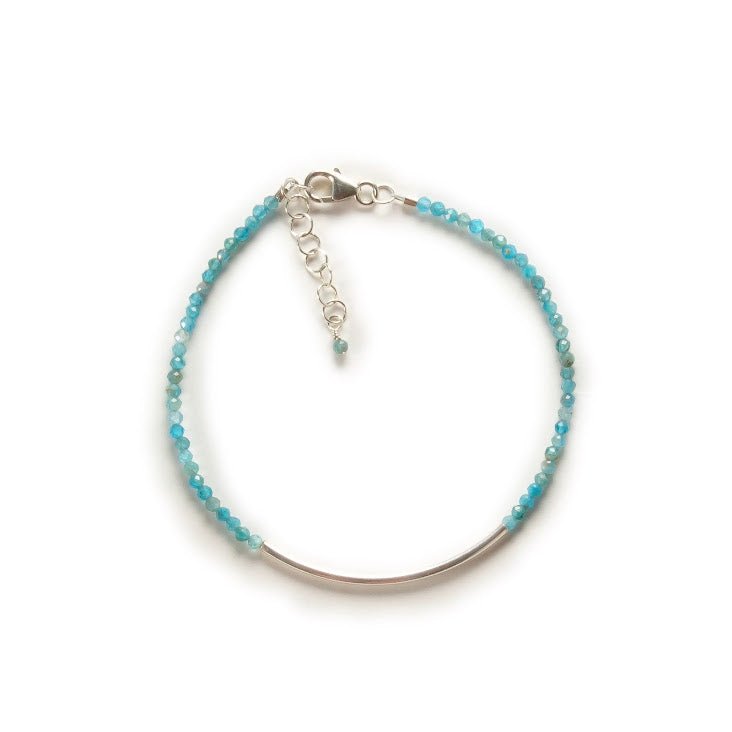 Apatite and Sterling Amed Bracelet - Devi & Co
