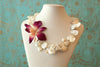 Baroque Pearl and Topaz Real Orchid Necklace - Devi & Co