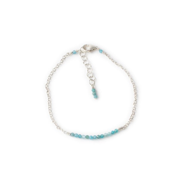 Delicate Apatite and Sterling Chain Bracelet - Devi & Co