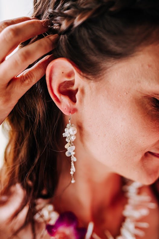"Devi" Pearl and Gemstone Earrings - Devi & Co