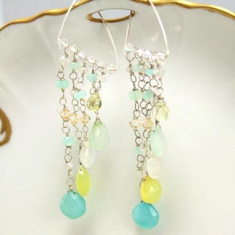 Gemstone Chandelier Drop Earrings | Handmade | Fine Jewelry - Devi & Co