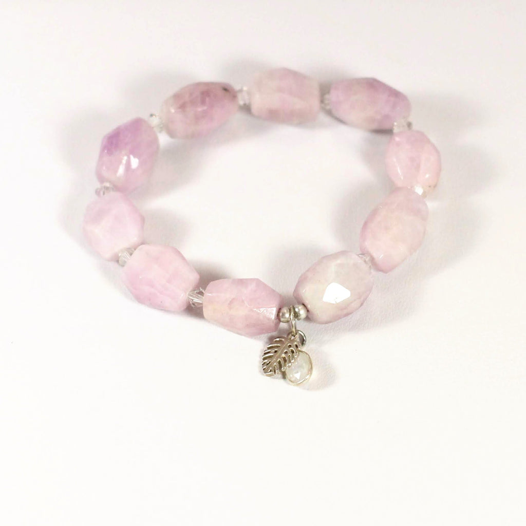 Tropical Kunzite Stretch Charm Bracelet - Devi & Co
