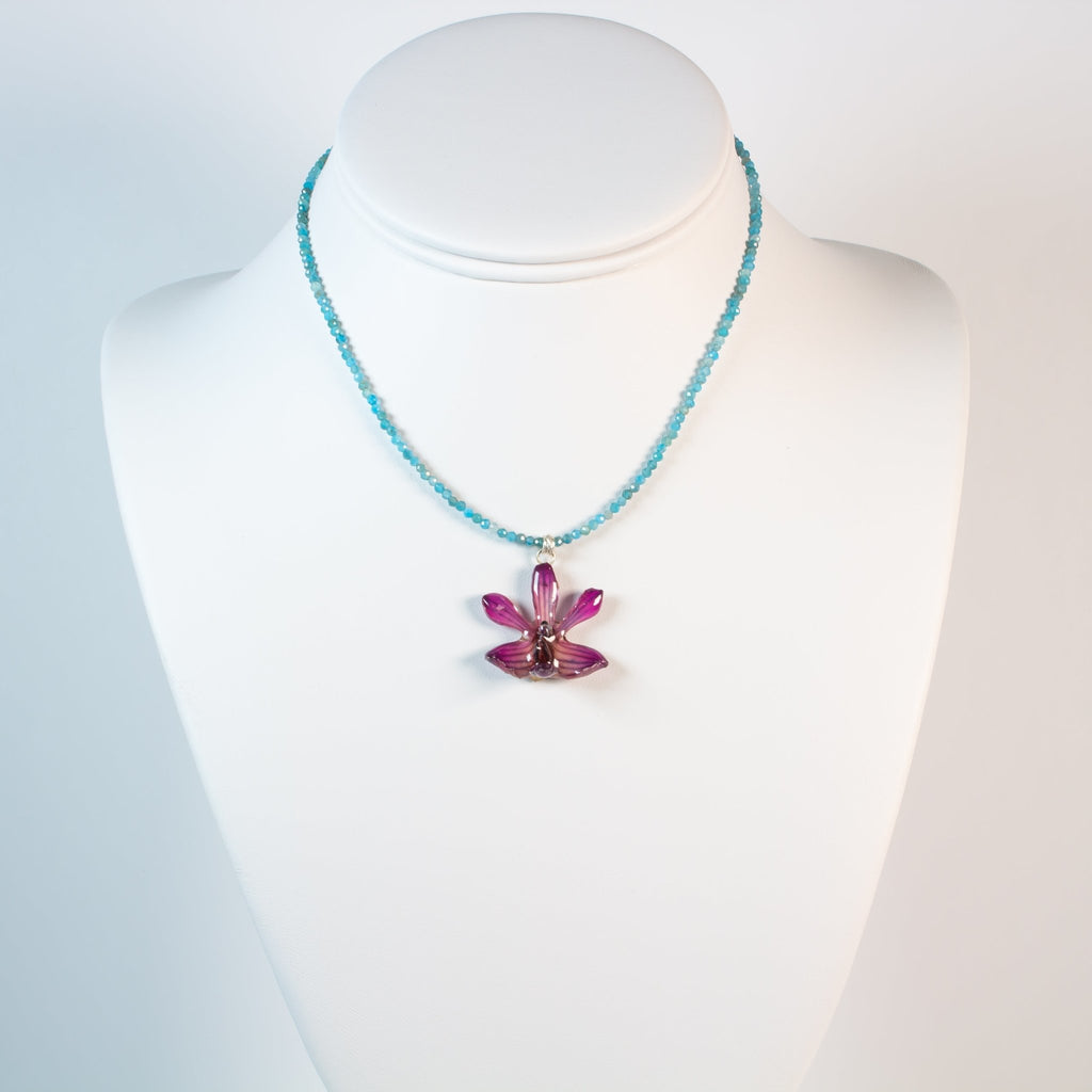 "Nixie" Petite Orchid Necklace - Apatite - Devi & Co