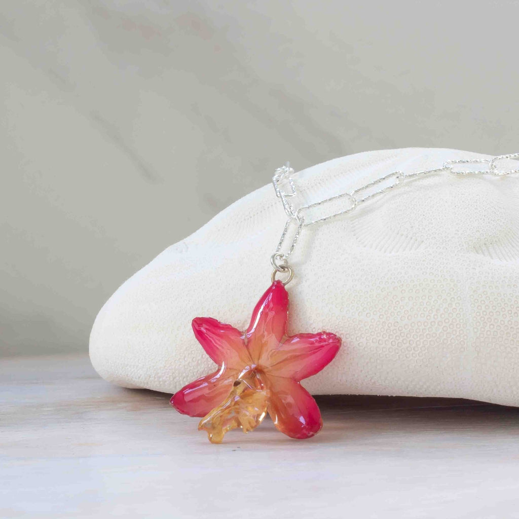 Nurul Real Orchid Necklace - Pink - Devi & Co