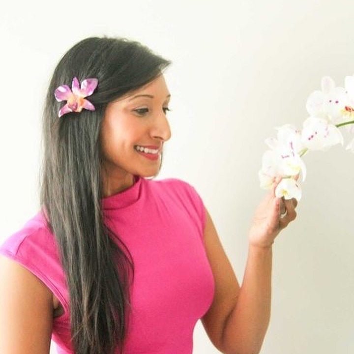 Real Orchid Hair Clip - Dendrobium Sonia Magenta Pink - Devi & Co