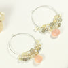 Rose Quartz Cluster Hoop Earrings - Devi & Co