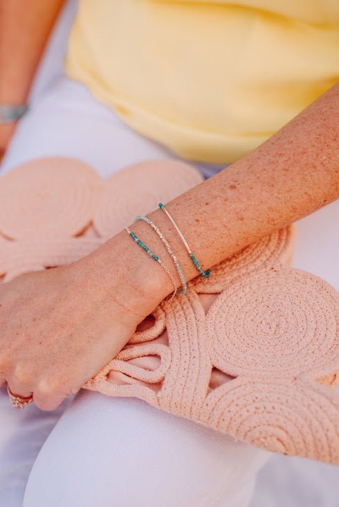 Sky Blue Apatite Bracelet with Sterling Silver | Sayang Bracelet - Devi & Co
