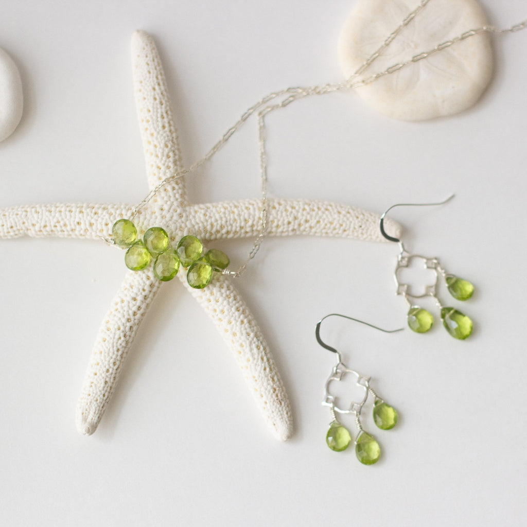 "Vivi" Peridot Chandelier Earrings - Devi & Co