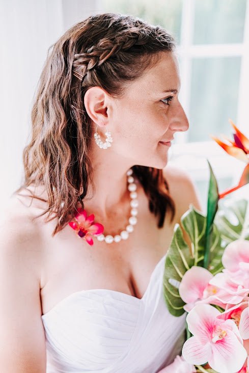 "Zaara" Pearl Cluster Hoop Earrings - Devi & Co