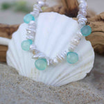 "Zephyr" Pearl and Chalcedony Necklace