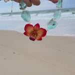 “Elara” Raw Apatite and Pearl Real Orchid Necklace