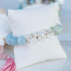 Aquamarine and Quartz Crystal Stretch Bracelet - Devi & Co