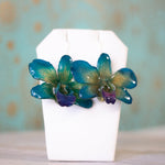 Bunga Flower Drop Earrings - Blue Dendrobium - Devi & Co
