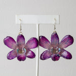 "Bunga" Flower Drop Earrings - Purple Dendrobium - Devi & Co