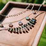 "Davina" Abalone Drop Necklace with Sterling Silver - Devi & Co