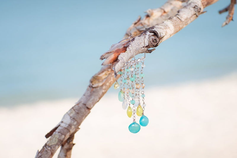 Gemstone Chandelier Drop Earrings | Handmade | Fine Jewelry - Devi & Co