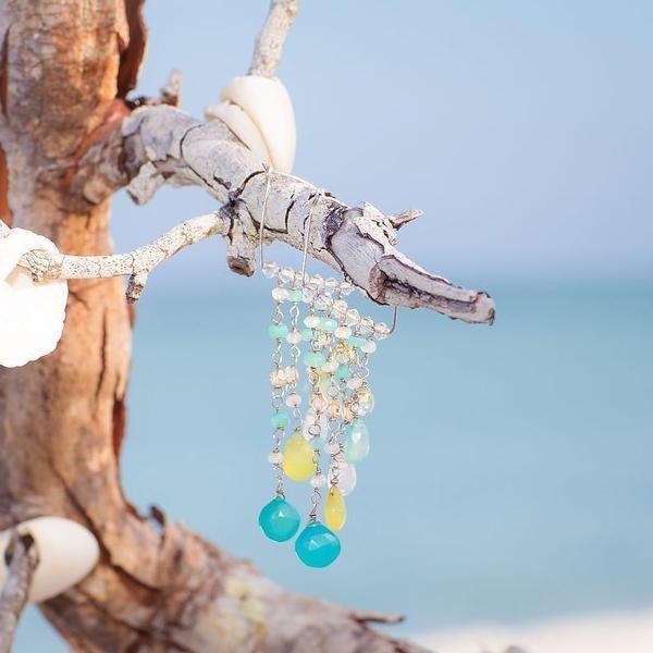 Gemstone Chandelier Drop Earrings | Handmade | Fine Jewelry - Devi & Co