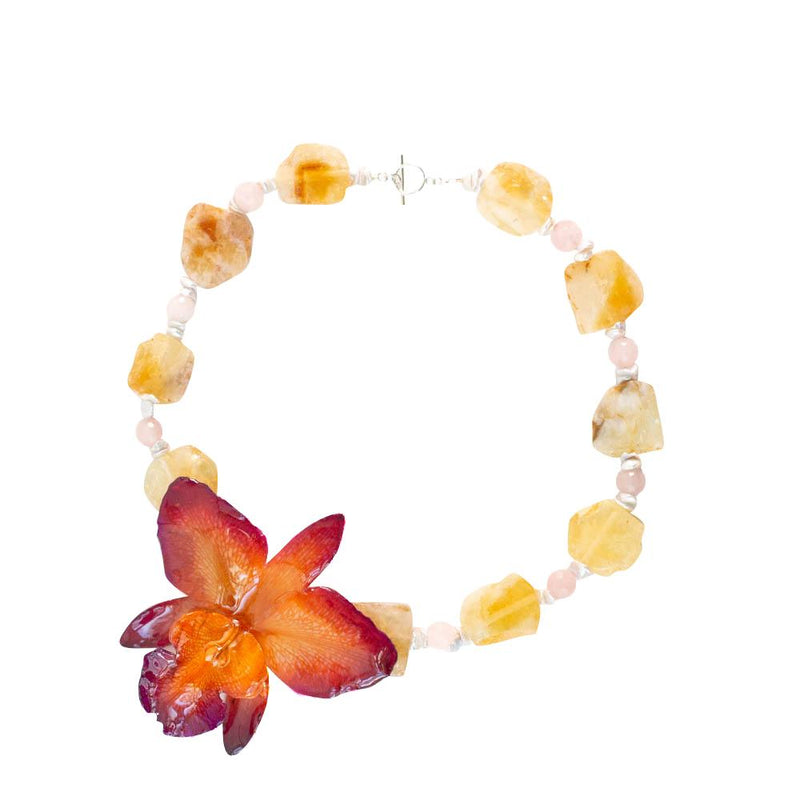 Kecak Real Orchid Statement Necklace - Devi & Co