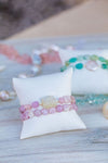Kunzite and Rainbow Moonstone Stretch Bracelet Set - Devi & Co