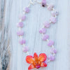 Kunzite, Pearl, and Moonstone Real Orchid Necklace - Devi & Co
