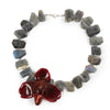 Labradorite and Real Orchid Statement Necklace - Devi & Co