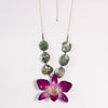 "Nephele" Everyday Orchid Necklace with Abalone - Devi & Co
