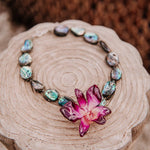 "Nephele" Flower Necklace with Abalone - Devi & Co