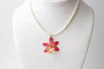"Nixie" Petite Orchid Necklace - Pearl - Devi & Co