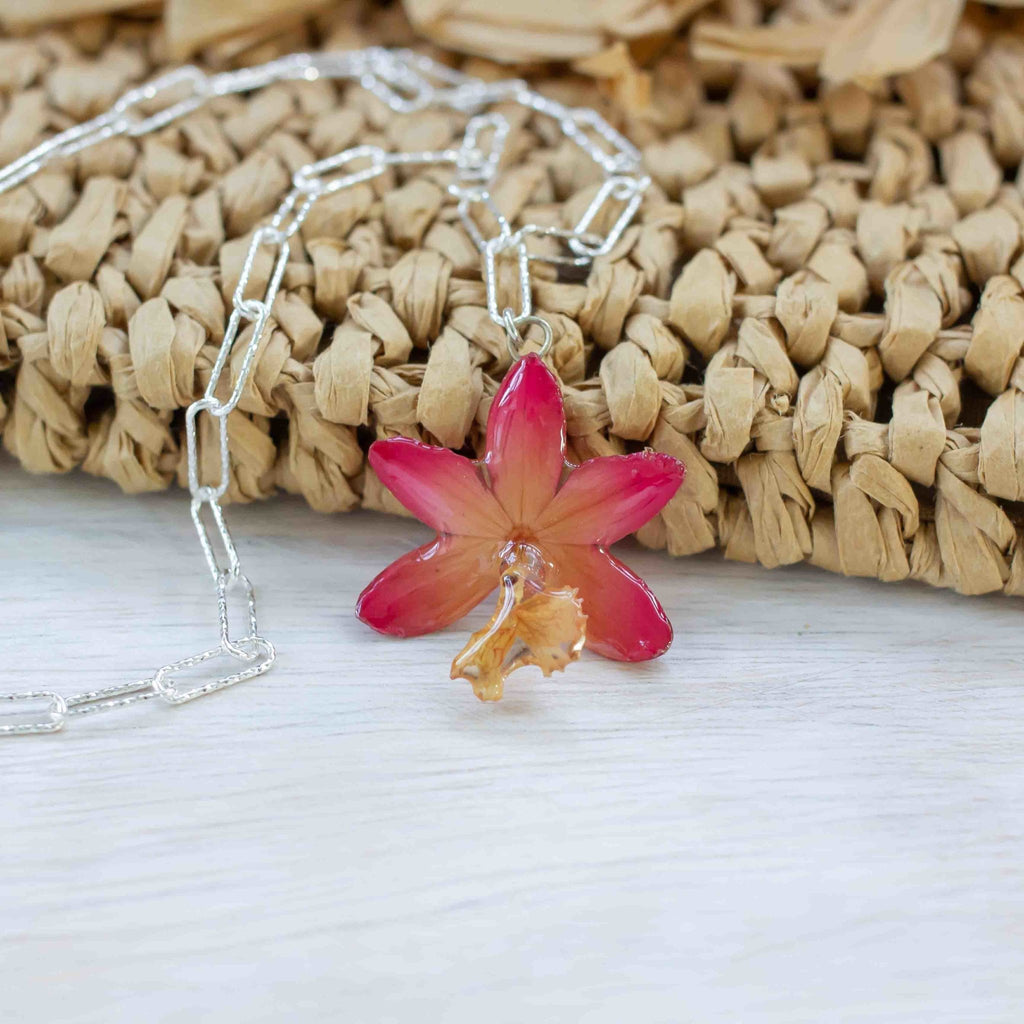 Nurul Real Orchid Necklace - Pink - Devi & Co