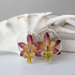 Orchid Earrings with Hoops - Devi & Co