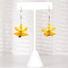 Petite Orchid Flower Drop Earrings - Yellow - Devi & Co