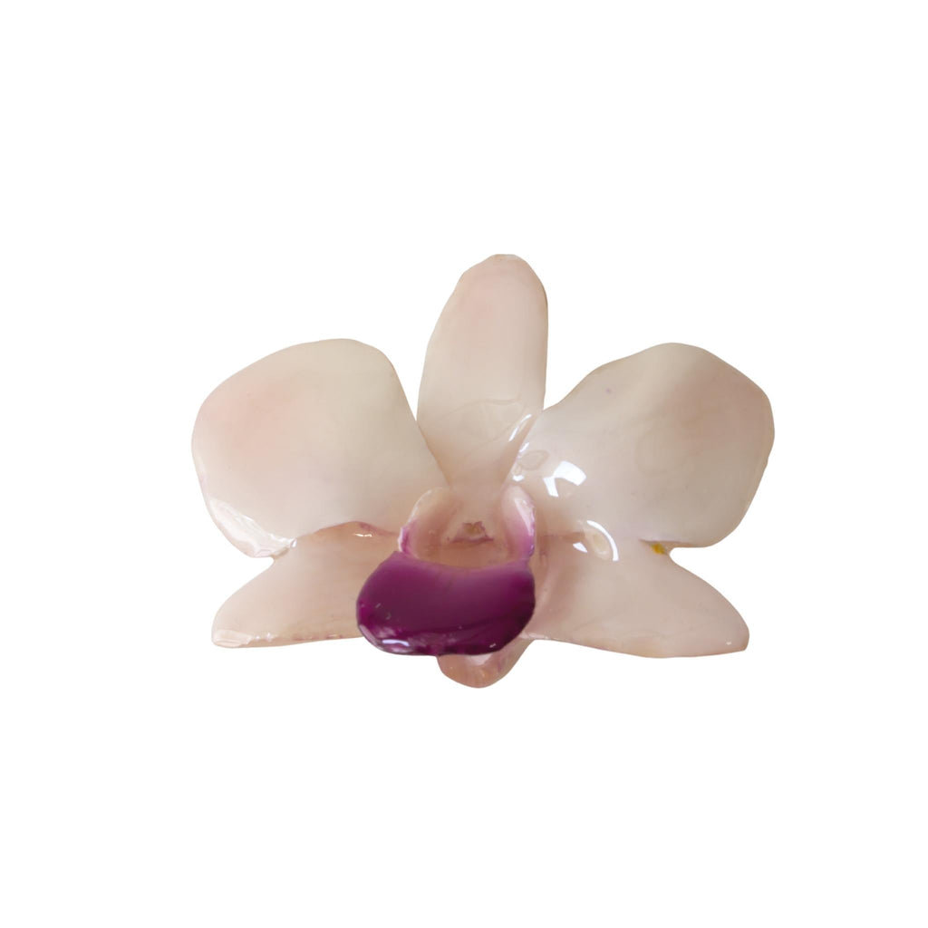 Real Orchid Hair Clip - White - Devi & Co
