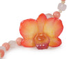 Rose Quartz, Coral, andSterling Real Orchid Necklace - Devi & Co