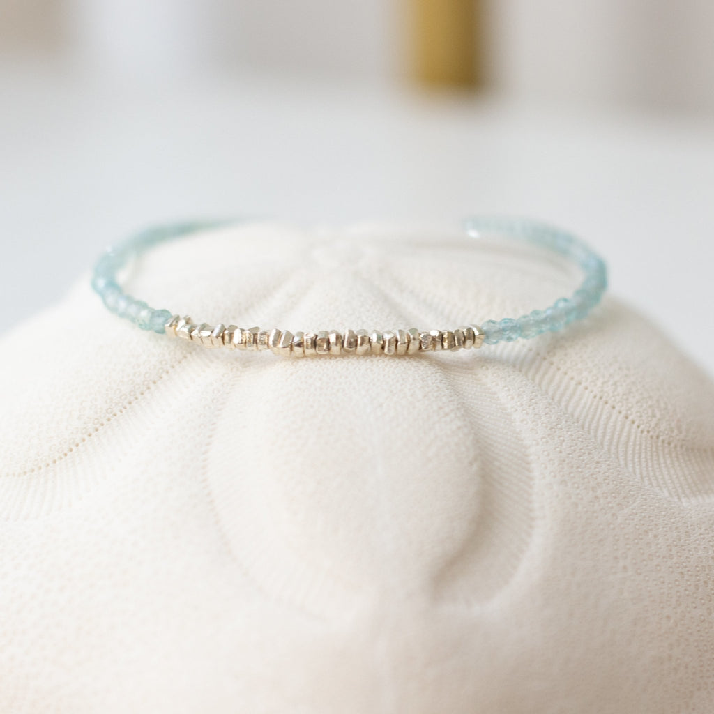Sky Blue Apatite Bracelet with Sterling Silver | Sayang Bracelet - Devi & Co
