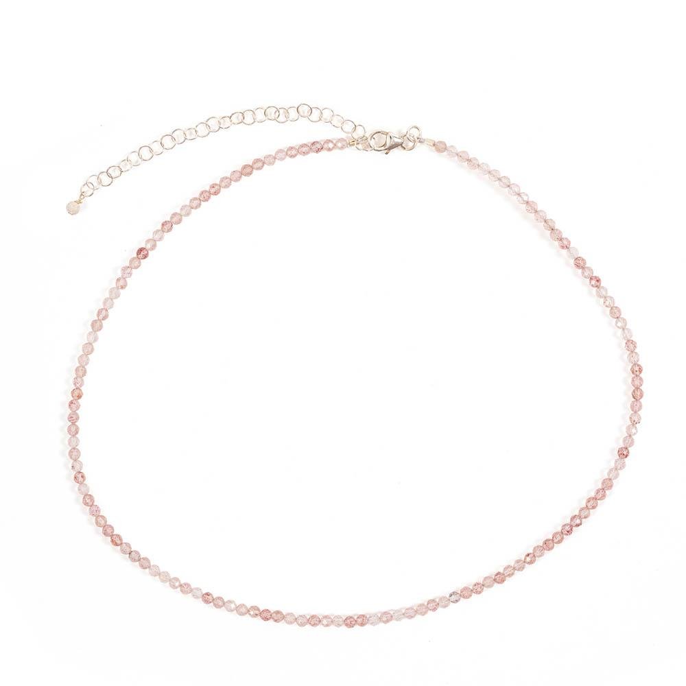 Tiny Strawberry Quartz Choker Necklace - Devi & Co