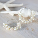 "Zaara" Pearl Cluster Hoop Earrings - Devi & Co